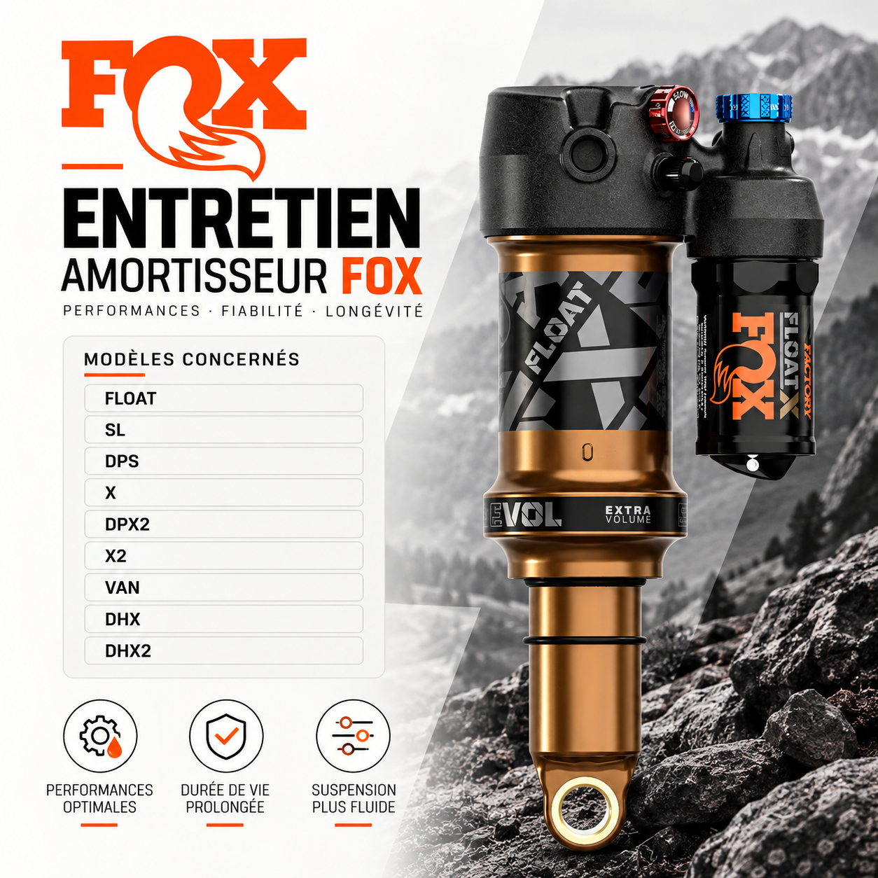 ENTRETIEN AMORTISSEUR FOX VTT