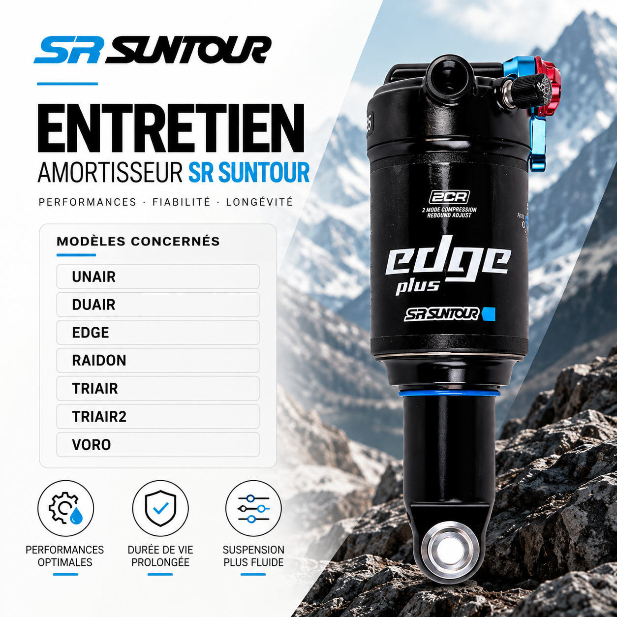 ENTRETIEN AMORTISSEUR SR SUNTOUR