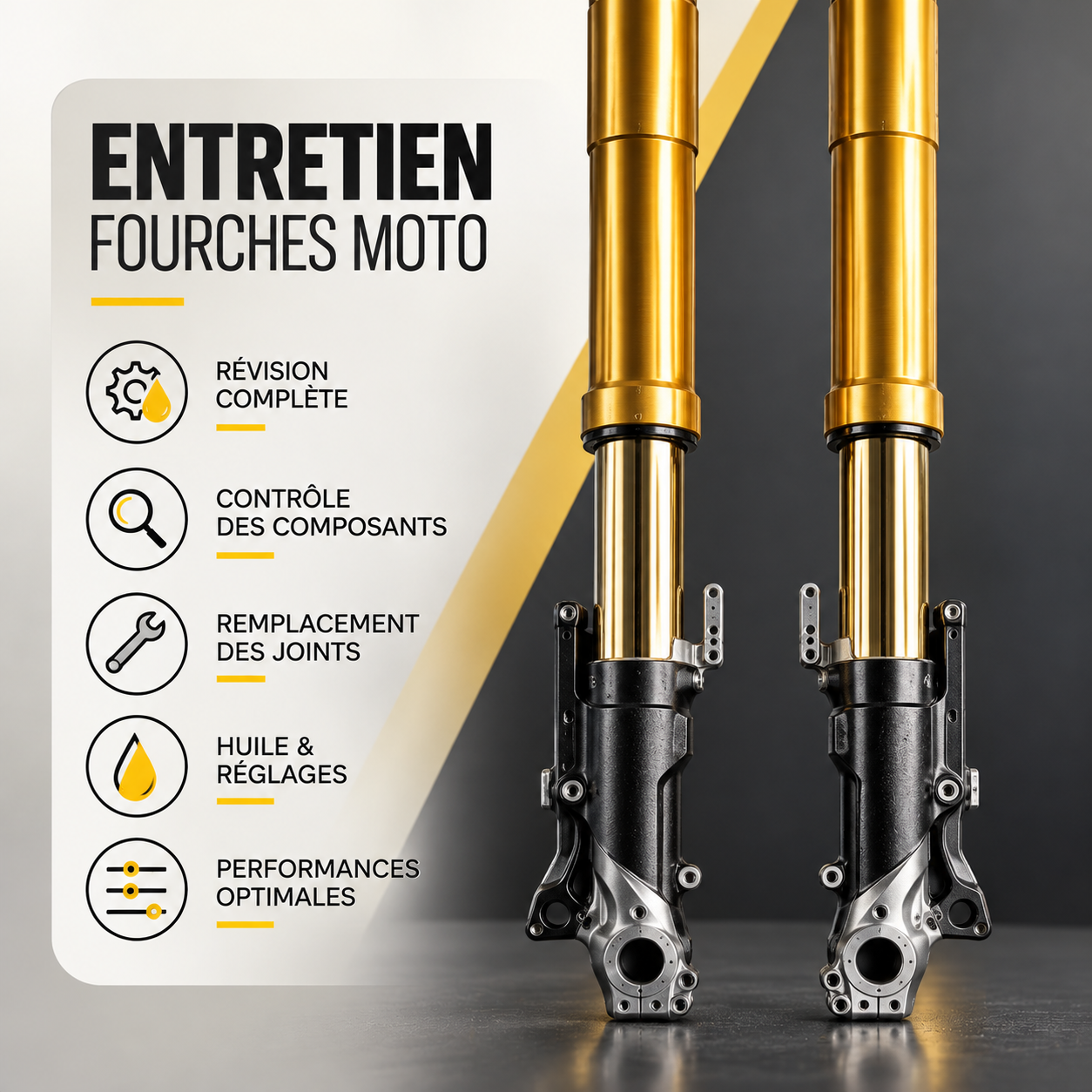 ENTRETIEN FOURCHE MOTO ROUTE
